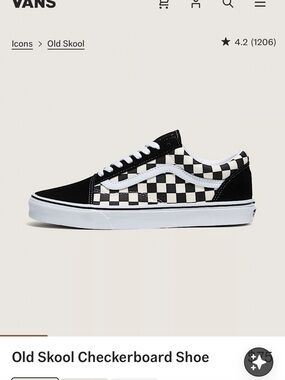 Vans Old Skool Checkerboard Sneakers - Black & White